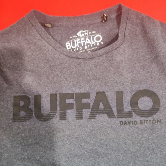 Buffalo David Bitton grey short sleeve Tee men's size L - Picture 2 of 4